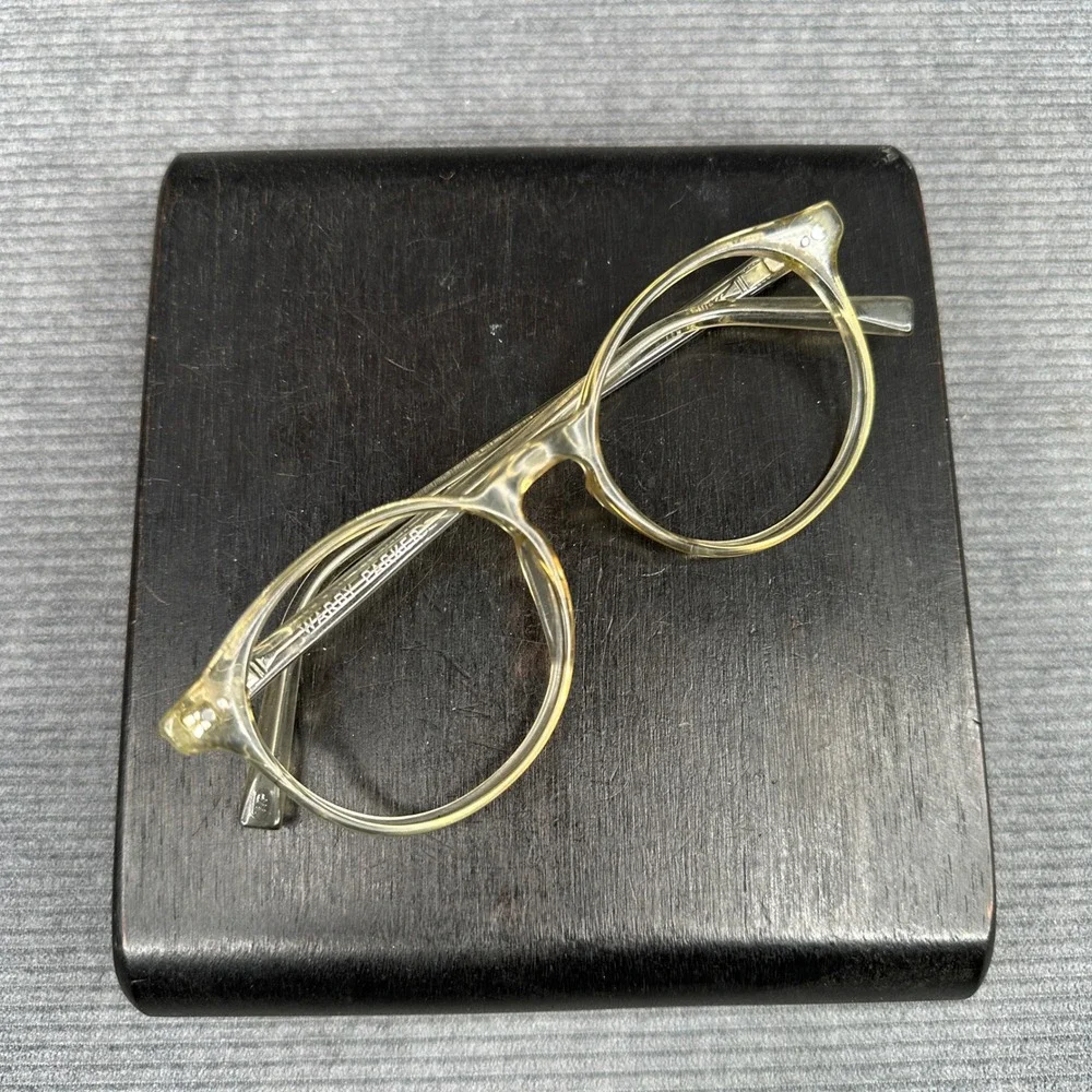 Warby Parker 709 Round Eyeglass Frames Champagne 51-17-145 Clear Acetate Glasses